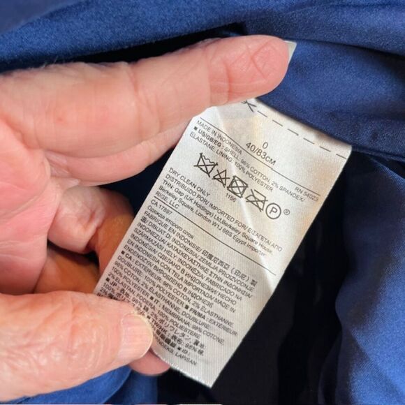 Banana Republic Gerber Daisy Blue Floral Stretch Pencil Skirt Straight Size 0 - Picture 8 of 11